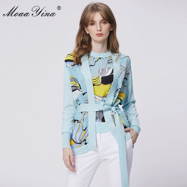 moaayina spring fashion long sleeve knitting women's elegant print lace up cardigans silk patchwork wool sweater coat 201031, White;black
moaayina spring fashion long sleeve knitting women's elegant print lace up cardigans silk patchwork wool sweater coat 201031, White;black