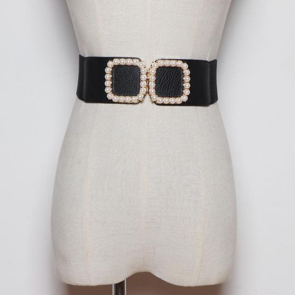 new wide elastic belt coat stretch waistbands women dress accessories waistband corset waist gold alloy pearl buckle cummerbunds, Black;brown 
new wide elastic belt coat stretch waistbands women dress accessories waistband corset waist gold alloy pearl buckle cummerbunds, Black;brown