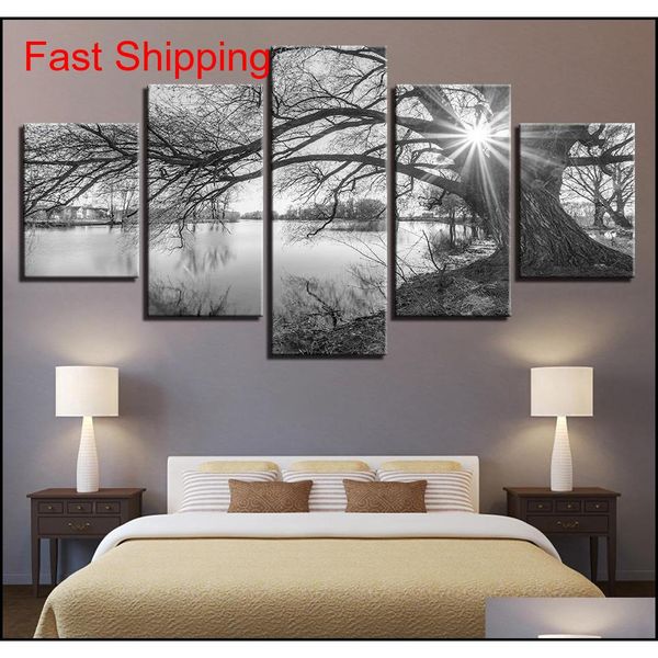 wall art 5 pieces canvas pictures for living room poster framework lakeside big trees paintings black white qylfxh packing2010
wall art 5 pieces canvas pictures for living room poster framework lakeside big trees paintings black white qylfxh packing2010