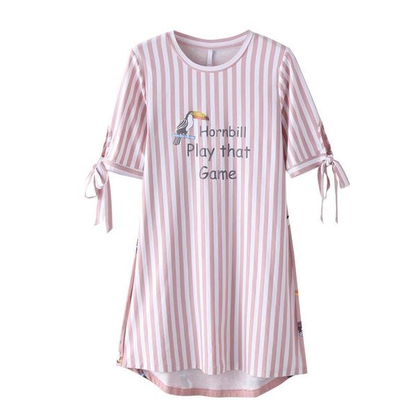 women's sleepwear nightgown cotton lingerie summer short sleeves pullover sleepshirts pink striped bird printing 100% night dress, Black;red
women's sleepwear nightgown cotton lingerie summer short sleeves pullover sleepshirts pink striped bird printing 100% night dress, Black;red