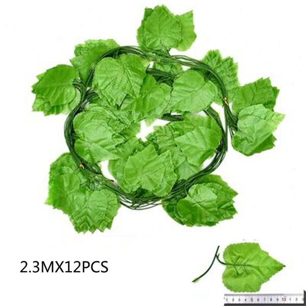 2.3m simulation plants green ivy leaf fake grape vine silk grape leaves garland faux string foliage home wedding garden decor
2.3m simulation plants green ivy leaf fake grape vine silk grape leaves garland faux string foliage home wedding garden decor
