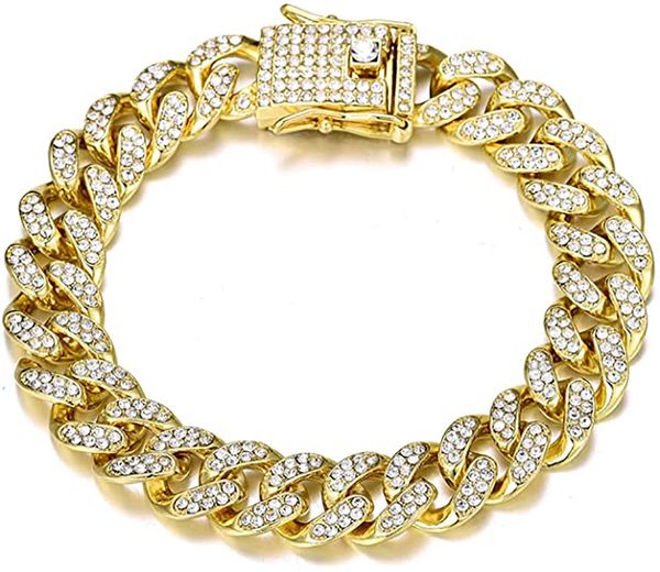 fashion trend hip hop diamond inlaid cuban chain men's bracelet personalized simple bracelet, Black
fashion trend hip hop diamond inlaid cuban chain men's bracelet personalized simple bracelet, Black