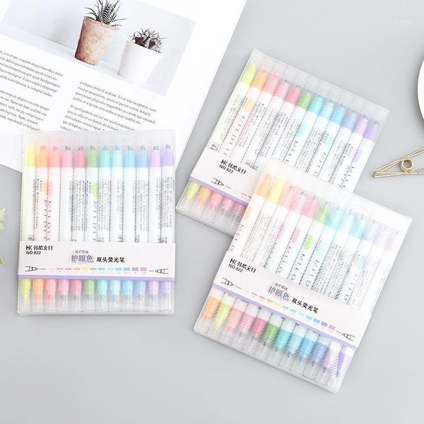 12pcs/set cute candy color highlighter pen stationery double headed fluorescent marker pen mark office school supplies1, Black;red
12pcs/set cute candy color highlighter pen stationery double headed fluorescent marker pen mark office school supplies1, Black;red