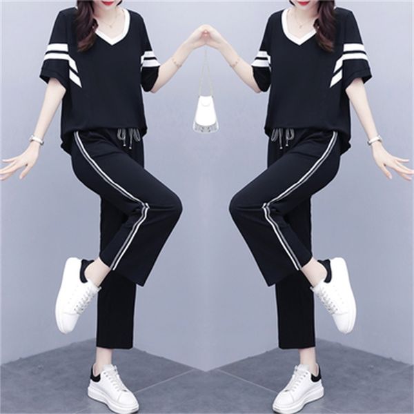 female case two black korean summer outfits plus size suits and women's hoodies + pants training sets 1r1r, White
female case two black korean summer outfits plus size suits and women's hoodies + pants training sets 1r1r, White