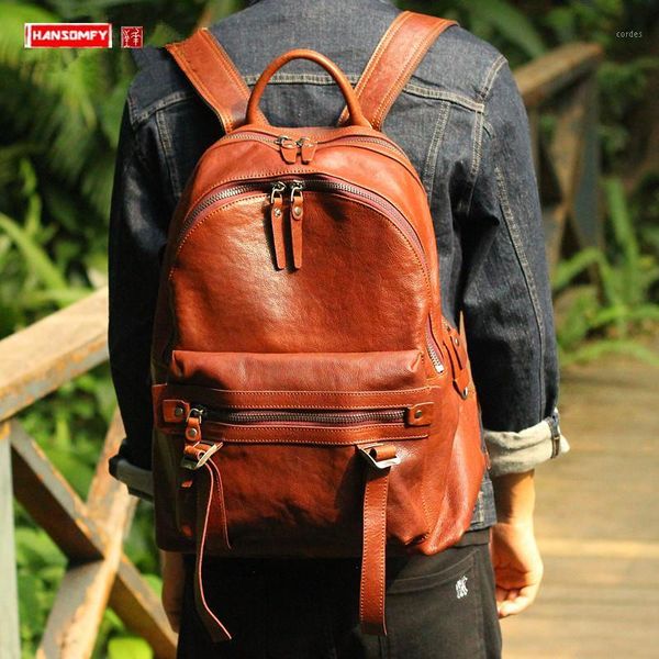 backpack soft leather men's retro men lapbag male shoulder schoolbag travel backpacks casual vegetable tanned leather1
backpack soft leather men's retro men lapbag male shoulder schoolbag travel backpacks casual vegetable tanned leather1
