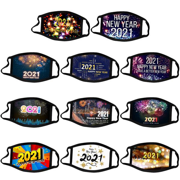 2021 christmas soft face masks fashion face mask christmas fireworks printed black mask polyester dust 20 styles mask masks