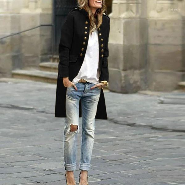 2020 autumn winter women long sleeve woolen button cardigan jacket coat lapel wool long overcoat outwear manteau femme1, Black
2020 autumn winter women long sleeve woolen button cardigan jacket coat lapel wool long overcoat outwear manteau femme1, Black
