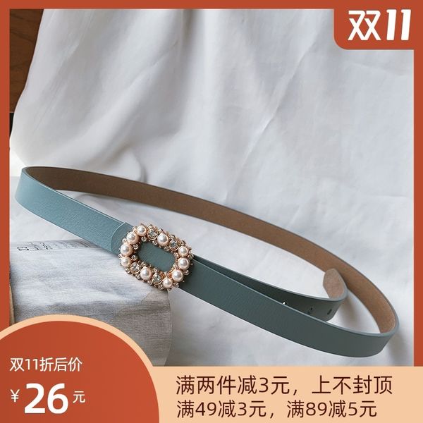 korean pearl diamond thin for women's decoration with skirt, casual and pure leather belt, Black;brown
korean pearl diamond thin for women's decoration with skirt, casual and pure leather belt, Black;brown