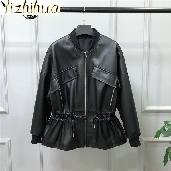 100% genuine leather sweet loose fit jacket female streetwear zipper sheepskin outerwear 2021 autumn office lady short coats, Black
100% genuine leather sweet loose fit jacket female streetwear zipper sheepskin outerwear 2021 autumn office lady short coats, Black