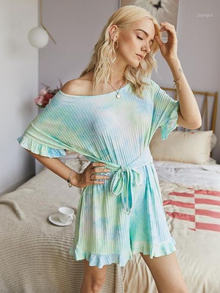 womentie dye playsuits off shoulder short sleeve playsuits elegant loose casual ruffle strap short jumpsuit femme rompers1, Black;white
womentie dye playsuits off shoulder short sleeve playsuits elegant loose casual ruffle strap short jumpsuit femme rompers1, Black;white