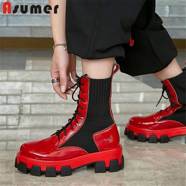 asumer 2020 new fashion ankle boots women square heel platform shoes genuine leather lace up popular casual punk shoes woman, Black
asumer 2020 new fashion ankle boots women square heel platform shoes genuine leather lace up popular casual punk shoes woman, Black
