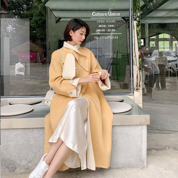 women's wool & blends and winter of 2021 the double-sided cashmere coat in south korea ins long pure color female, Black
women's wool & blends and winter of 2021 the double-sided cashmere coat in south korea ins long pure color female, Black