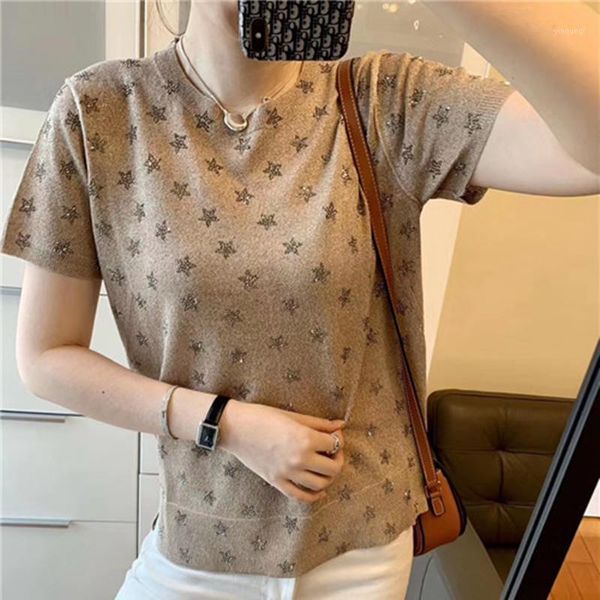 stars knit tees women short sleeve o-neck diamonds pullover o-neck linen casual t-shirt1, White
stars knit tees women short sleeve o-neck diamonds pullover o-neck linen casual t-shirt1, White