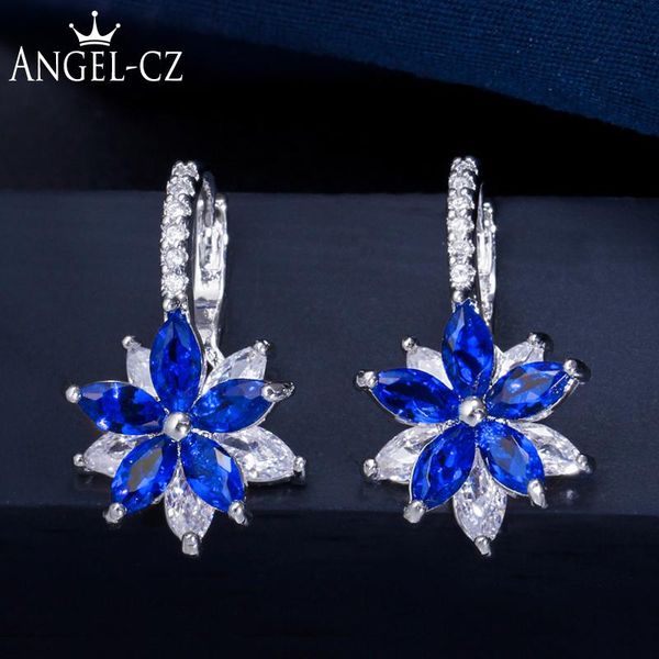 stud angelcz korean fashion jewelry roayl blue cubic zircon crystal small flower cute earrings for women party accessories ae246, Golden;silver
stud angelcz korean fashion jewelry roayl blue cubic zircon crystal small flower cute earrings for women party accessories ae246, Golden;silver
