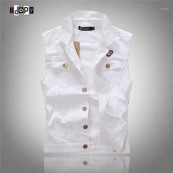 idopy new arrival mens white denim vest single breasted party stage slim fit m-3xl waistcoat cotton jacket for skinny men1, Black;brown
idopy new arrival mens white denim vest single breasted party stage slim fit m-3xl waistcoat cotton jacket for skinny men1, Black;brown