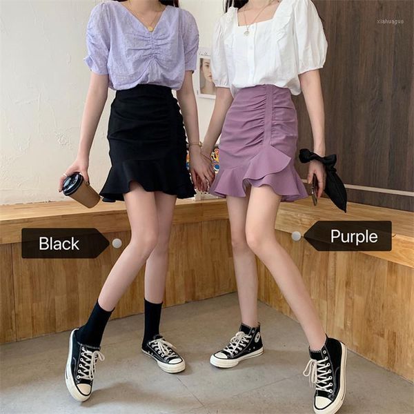 p shoot 2020 summer new style korean-style high-waisted slimming irregular fishtail skirt taro purple flounced sheath short1, Gray
p shoot 2020 summer new style korean-style high-waisted slimming irregular fishtail skirt taro purple flounced sheath short1, Gray