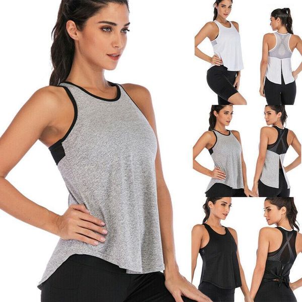 women fashion sleeveless back split mesh patchwork fitness gym yoga jogging biker running workout sport casual vest 1, White;red
women fashion sleeveless back split mesh patchwork fitness gym yoga jogging biker running workout sport casual vest 1, White;red