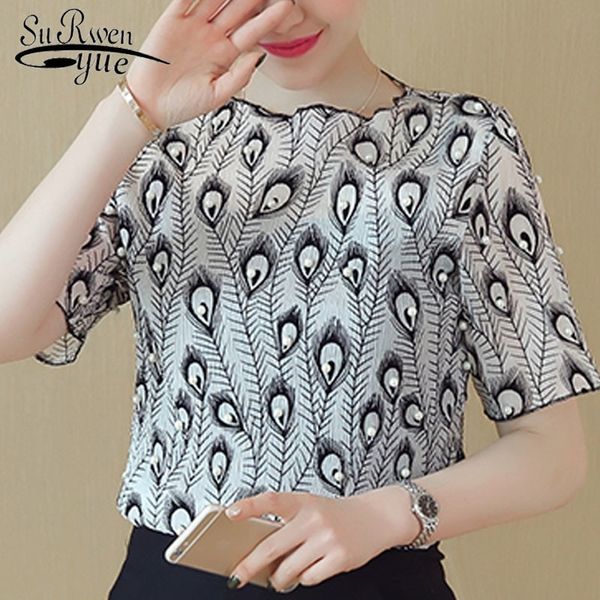 women short sleeve blouses and summer fashion short chiffon shirts o-neck printing pattern loose women 3200 50 y200828, White
women short sleeve blouses and summer fashion short chiffon shirts o-neck printing pattern loose women 3200 50 y200828, White