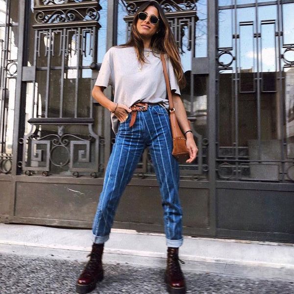 2020 high waist stripe jeans women leisure pencil pants pinstripe female denim trousers capries boyfriend streetwear bottom slim, Blue
2020 high waist stripe jeans women leisure pencil pants pinstripe female denim trousers capries boyfriend streetwear bottom slim, Blue