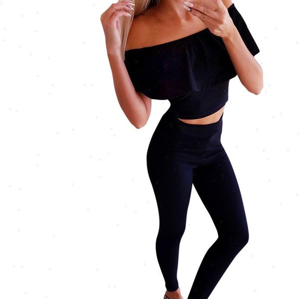 jaycosin 2021 new summer women suit solid shoulder baring ruffles crop ankle length pant slim sports beach suit 9042913, Gray
jaycosin 2021 new summer women suit solid shoulder baring ruffles crop ankle length pant slim sports beach suit 9042913, Gray