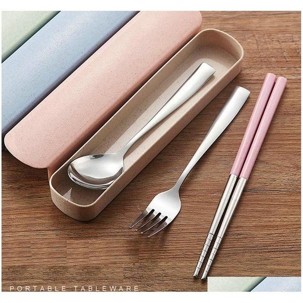 3pcs stainless steel chopsticks spoon fork tableware set portable gift box home school travel picnic wheat straw flatware cutlery sets
3pcs stainless steel chopsticks spoon fork tableware set portable gift box home school travel picnic wheat straw flatware cutlery sets