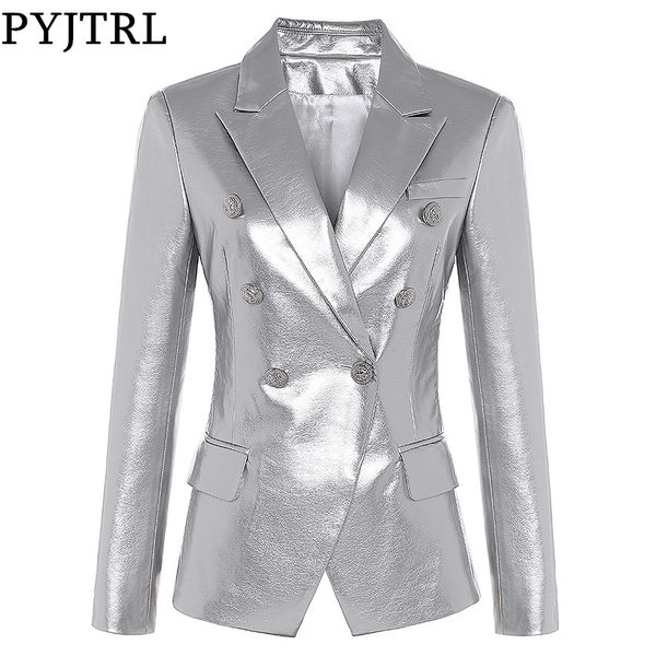 pyjtrl women's autumn winter fashion casual blazer slim fit jacket double breasted synthetic leather blazer overcoat 201102, White;black
pyjtrl women's autumn winter fashion casual blazer slim fit jacket double breasted synthetic leather blazer overcoat 201102, White;black