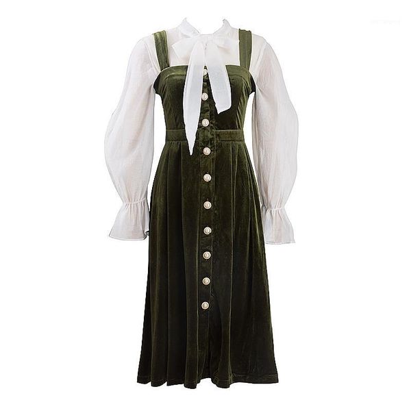 perhaps u black green velvet button midi dress with shirt bow collar 2 two pieces set elegant solid vintage autumn winter t02901, Gray
perhaps u black green velvet button midi dress with shirt bow collar 2 two pieces set elegant solid vintage autumn winter t02901, Gray