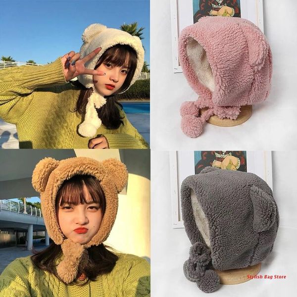 beanie/skull caps women thicken plush warm earflap hat bear ears windproof beanie cap chin strap, Blue;gray
beanie/skull caps women thicken plush warm earflap hat bear ears windproof beanie cap chin strap, Blue;gray