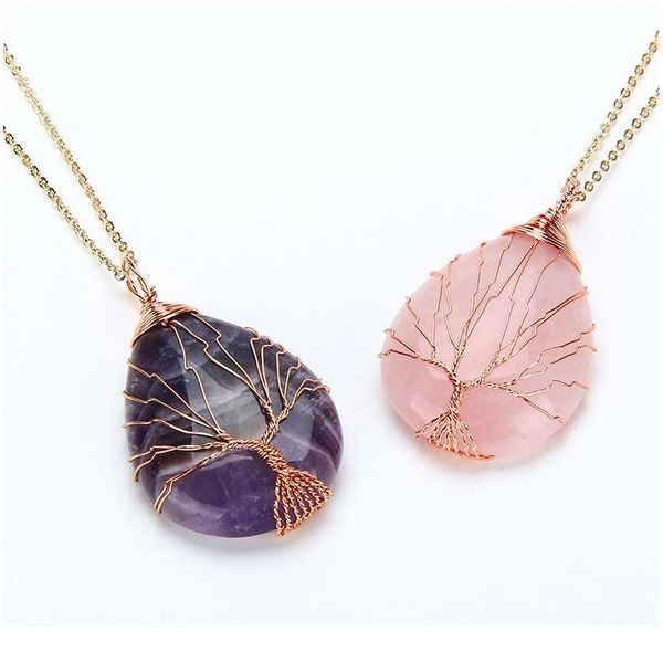 natural purple quartz opal stone pendants handmade rose gold color tree of life wrapped drop shaped crystal pendant jlledt, Black
natural purple quartz opal stone pendants handmade rose gold color tree of life wrapped drop shaped crystal pendant jlledt, Black