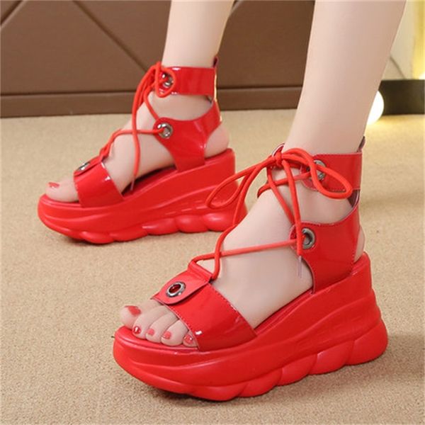 new slope 2021 women's heels will see high jump roman water bandage muffin thick soles with fish mouth sandals o6gl, Black 
new slope 2021 women's heels will see high jump roman water bandage muffin thick soles with fish mouth sandals o6gl, Black