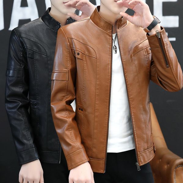 2020 new leather clothing youth leisure slim fashion men's autumn and winter plush warm jacket, Black;brown
2020 new leather clothing youth leisure slim fashion men's autumn and winter plush warm jacket, Black;brown