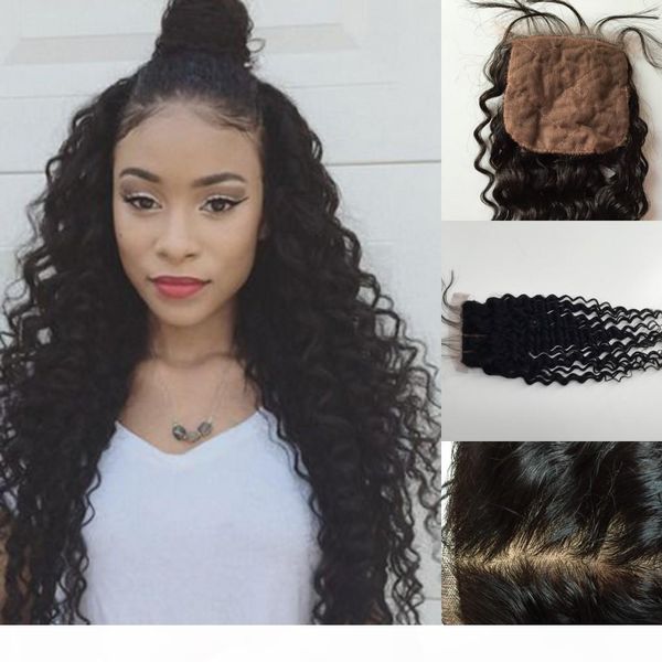 brazilian deep wave silk base closure 4x4 virgin human hair middle 3 part silk closure bleached konts, Black
brazilian deep wave silk base closure 4x4 virgin human hair middle 3 part silk closure bleached konts, Black