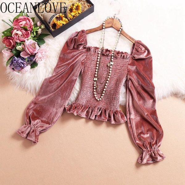 oceanlove elegant solid vintage women shirts 2020 velvet spring short puff sleeve blouses slash neck ladies slim 135951, White
oceanlove elegant solid vintage women shirts 2020 velvet spring short puff sleeve blouses slash neck ladies slim 135951, White