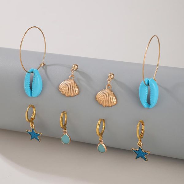 blue shell scallop earrings set for women boho rhinestone star metal alloy stud earring girls party jewelry brincos 15907, Golden;silver
blue shell scallop earrings set for women boho rhinestone star metal alloy stud earring girls party jewelry brincos 15907, Golden;silver