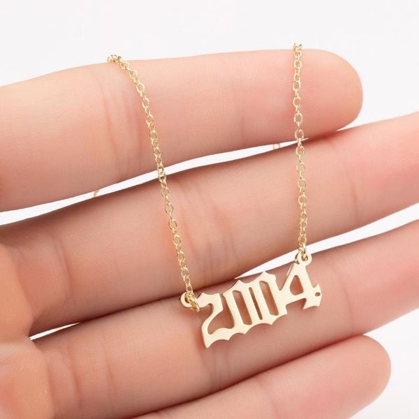 chokers stainless steel 2002 2003 2004 2005 2006 number pendant necklaces women femme statement necklace year jewlery collier, Golden;silver
chokers stainless steel 2002 2003 2004 2005 2006 number pendant necklaces women femme statement necklace year jewlery collier, Golden;silver