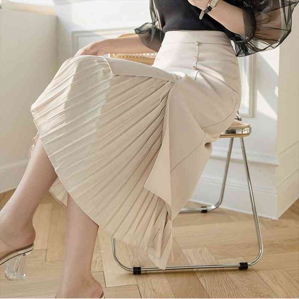 spring korean slim chic buttons women skirt high waist irregular patchwork pleated midi skirts lady elegant saias k527, Black
spring korean slim chic buttons women skirt high waist irregular patchwork pleated midi skirts lady elegant saias k527, Black