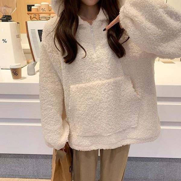 2 colors 2019 winter korean style solid color loose hoodies thicking lamb womens warm sweatshirts (r99987)1, Black
2 colors 2019 winter korean style solid color loose hoodies thicking lamb womens warm sweatshirts (r99987)1, Black