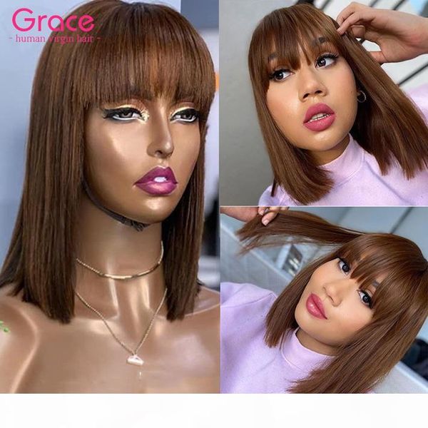 dark brown human hair bob wig pre plucked straight brazilian remy glueless wigs with fringe for black women pixie cut #4 non lace short wig, Black;brown
dark brown human hair bob wig pre plucked straight brazilian remy glueless wigs with fringe for black women pixie cut #4 non lace short wig, Black;brown