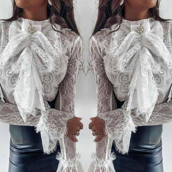 women lace long flare sleeve shirt casual soild blouse pullover autumn warm fashion formal slim lady officewear blouse1, White
women lace long flare sleeve shirt casual soild blouse pullover autumn warm fashion formal slim lady officewear blouse1, White