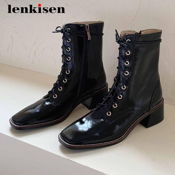 boots lenkisen work high street fashion classic colors elegant square toe thick med heel slip on office lady ankle l50, Black
boots lenkisen work high street fashion classic colors elegant square toe thick med heel slip on office lady ankle l50, Black