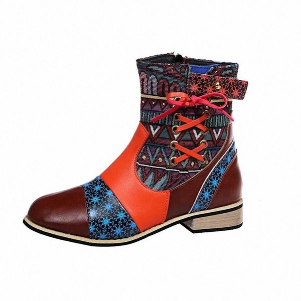 colorful boots genuine leather splicing flower lace up zipper flat short boots elegant shoes women shoes botas mujer35-43 #9a6p, Black
colorful boots genuine leather splicing flower lace up zipper flat short boots elegant shoes women shoes botas mujer35-43 #9a6p, Black