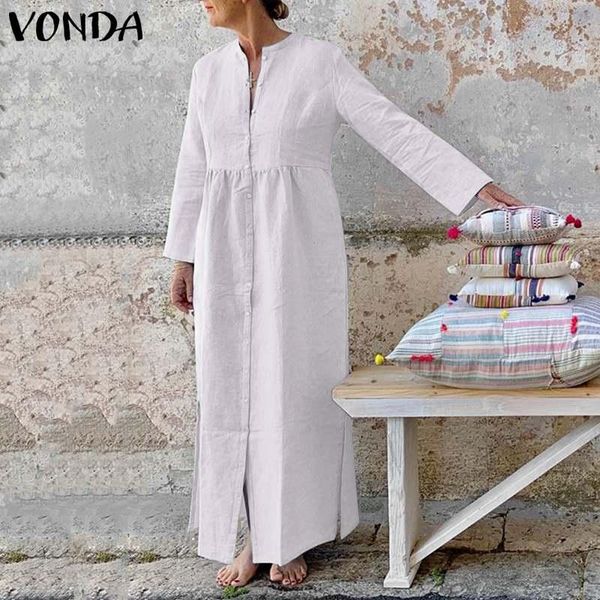 women white dress casual sundress vonda 2021 vintage long sleeve side split party long maxi dress holiday vestido women sundress, Black;gray
women white dress casual sundress vonda 2021 vintage long sleeve side split party long maxi dress holiday vestido women sundress, Black;gray