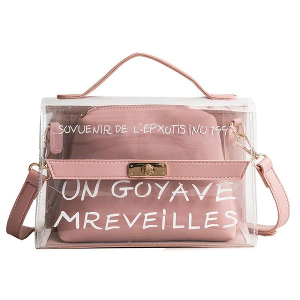 pink 2pcs new women tote bags shoulder bag clear transparent jelly candy summer beach handbag woman messenger handbags bolsa
pink 2pcs new women tote bags shoulder bag clear transparent jelly candy summer beach handbag woman messenger handbags bolsa