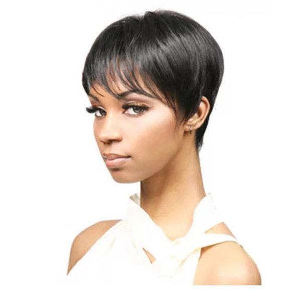 short human hair wigs with bangs maxine remy short pixie cut wig for black women 150% straight hair capless full cos wmtjba, Black;brown
short human hair wigs with bangs maxine remy short pixie cut wig for black women 150% straight hair capless full cos wmtjba, Black;brown