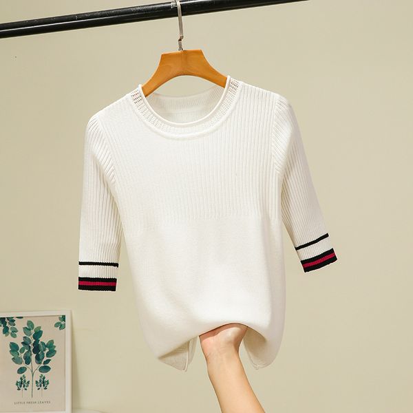 2021 new summer women t shirt fashion knitted short sleeves tees o-neck rib female casual t-shirt 9bjr, White
2021 new summer women t shirt fashion knitted short sleeves tees o-neck rib female casual t-shirt 9bjr, White