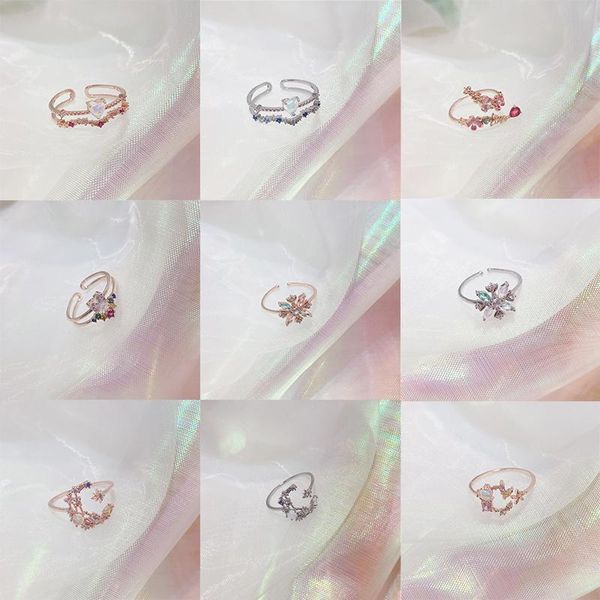 mengjiqiao fashion korean delicate zircon heart moon adjustable rings for women micro pave colorful crystal finger ring jewelry, Golden;silver
mengjiqiao fashion korean delicate zircon heart moon adjustable rings for women micro pave colorful crystal finger ring jewelry, Golden;silver