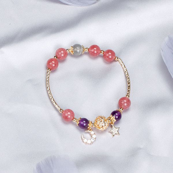crystal bracelet strawberry crystal white moonlight yellow hair crystal transfer love call peach blossom couple gift handpiece, Silver
crystal bracelet strawberry crystal white moonlight yellow hair crystal transfer love call peach blossom couple gift handpiece, Silver