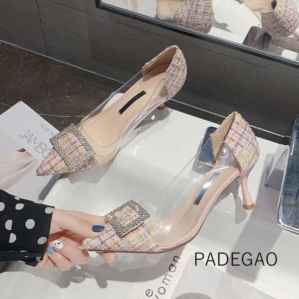 2020 women shoes pink buckle crystal high-heeled concise sweet elegant party women's shoes, Black
2020 women shoes pink buckle crystal high-heeled concise sweet elegant party women's shoes, Black