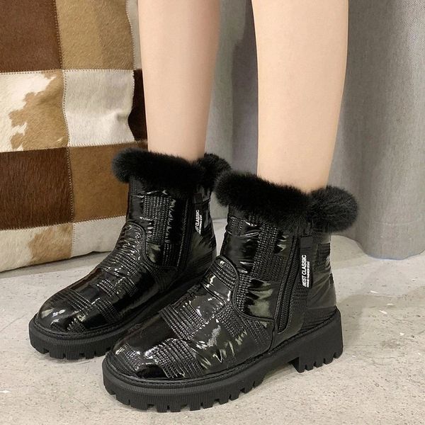 rimocy faux fur warm ankle boots for women 2020 waterproof pu leather square heels shoes woman winter short plush shoes ladies #pw91, Black
rimocy faux fur warm ankle boots for women 2020 waterproof pu leather square heels shoes woman winter short plush shoes ladies #pw91, Black
