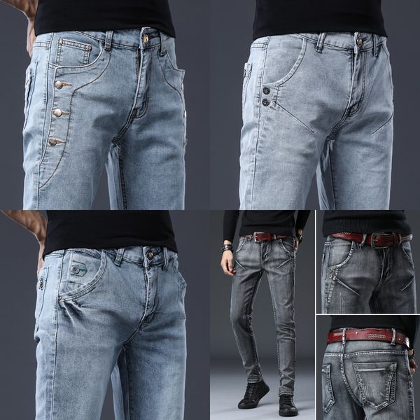 men's skinny jeans straight denim trousers for mens high waist slim fit jean pantalones gray casual clothes q0105, Black;white
men's skinny jeans straight denim trousers for mens high waist slim fit jean pantalones gray casual clothes q0105, Black;white